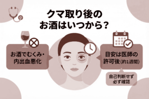 クマ取り後にお酒はいつから？むくみ・内出血を増やす条件