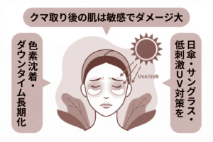 クマ取り後に日焼けすると何がまずい？紫外線対策の現実的なやり方