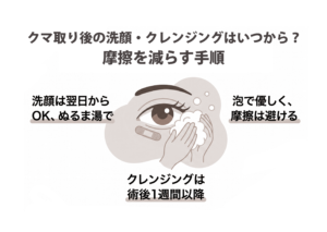 クマ取り後の洗顔・クレンジングはいつから？摩擦を減らす手順