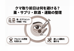 クマ取り前日は何を避ける？薬・サプリ・飲酒・運動の整理