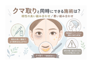 クマ取りと同時にできる施術は？相性の良い組み合わせ／悪い組み合わせ