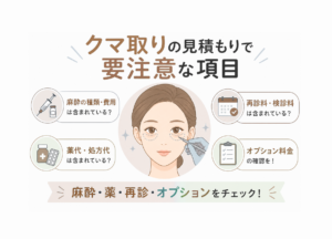 クマ取りの見積もりで要注意な項目｜麻酔・薬・再診・オプション