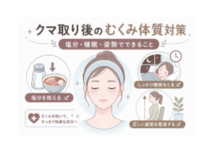 クマ取り後のむくみ体質対策｜塩分・睡眠・姿勢でできること