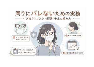 周りにバレないための実務｜メガネ・マスク・髪型・予定の組み方