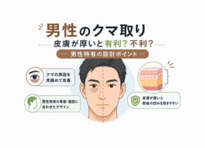 男性のクマ取り-皮膚が厚いと有利？不利？男性特有の設計ポイント