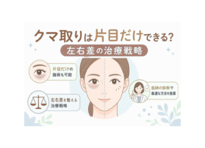 クマ取りは片目だけできる？左右差の治療戦略