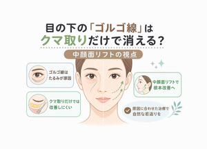 目の下の「ゴルゴ線」はクマ取りだけで消える？中顔面リフトの視点
