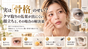 実は「骨格」のせい？クマ取りの効果が出にくい顔立ちと、その場合の解決策